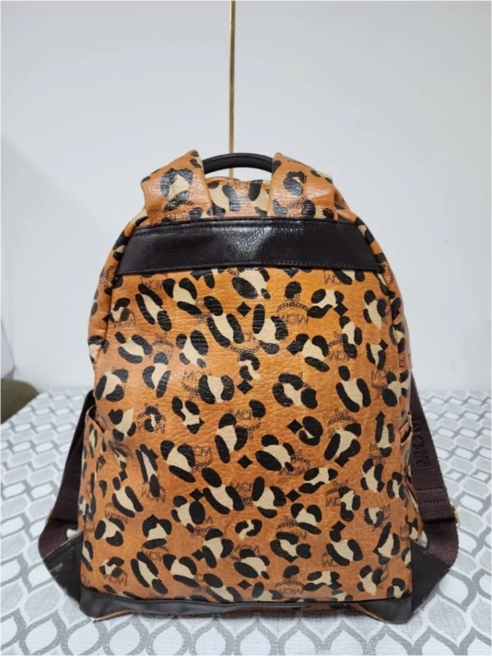 Authentic MCM Leopard Print Backpack Brown/Black